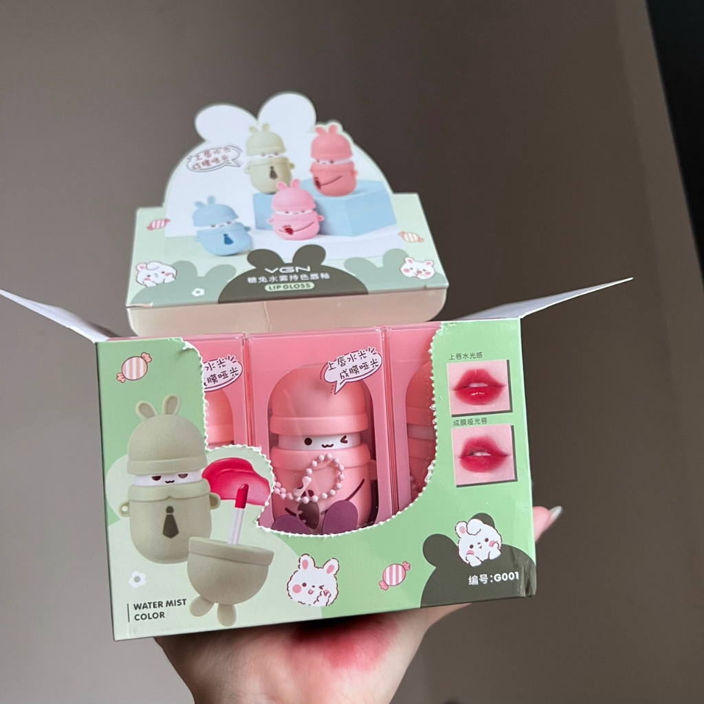 Son móc khoá thỏ VGN dễ thương tạo hiệu ứng mờ lì lâu trôi chính hãng