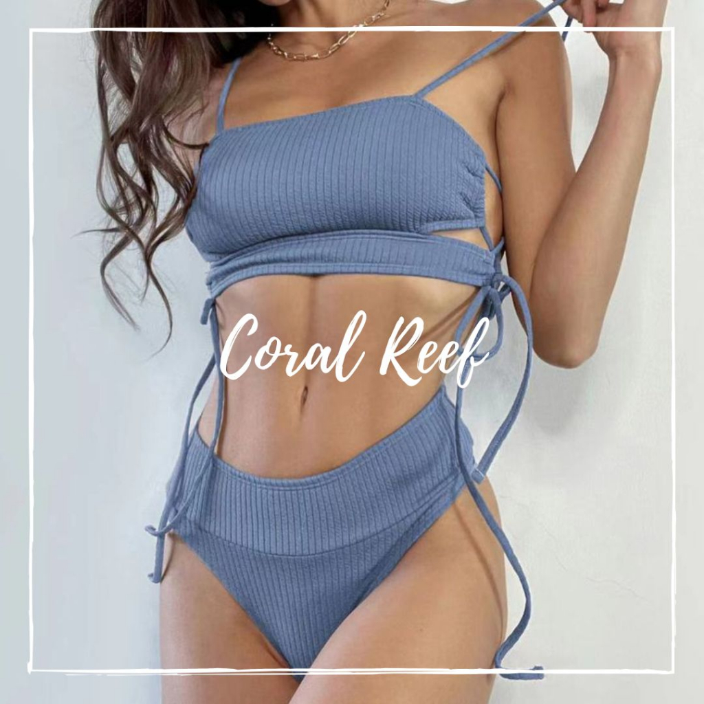 Bikini 2 mảnh lưng cao đan dây (Coral Reef)