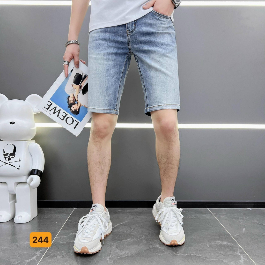 (Xưởng chuyên sỉ) quần sooc jean nam xanh nhạt phong cách đơn giản S244