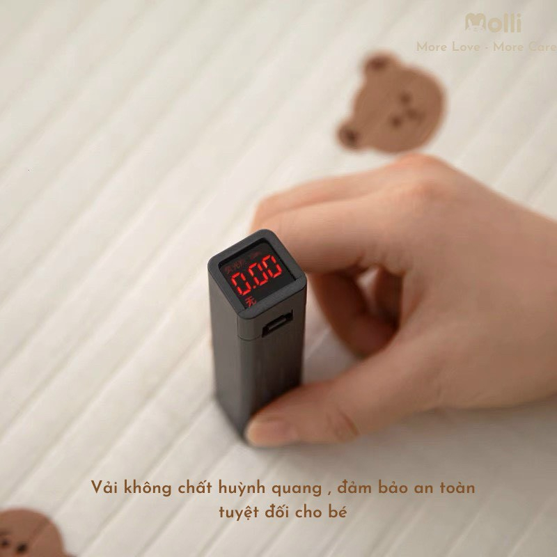 Gối lót đầu cho bé sơ sinh Molli chất vải xô Muslin trần cao cấp, mềm mại kích thước 40x25cm