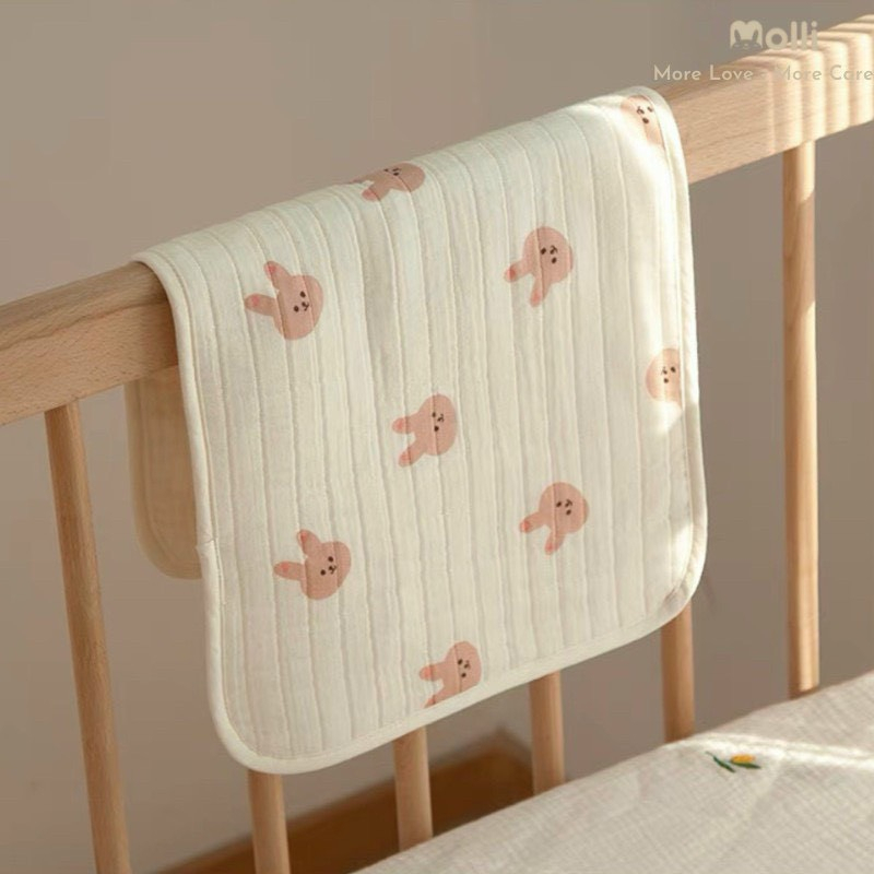 Gối lót đầu cho bé sơ sinh Molli chất vải xô Muslin trần cao cấp, mềm mại kích thước 40x25cm