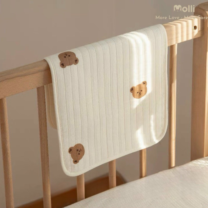 Gối lót đầu cho bé sơ sinh Molli chất vải xô Muslin trần cao cấp, mềm mại kích thước 40x25cm