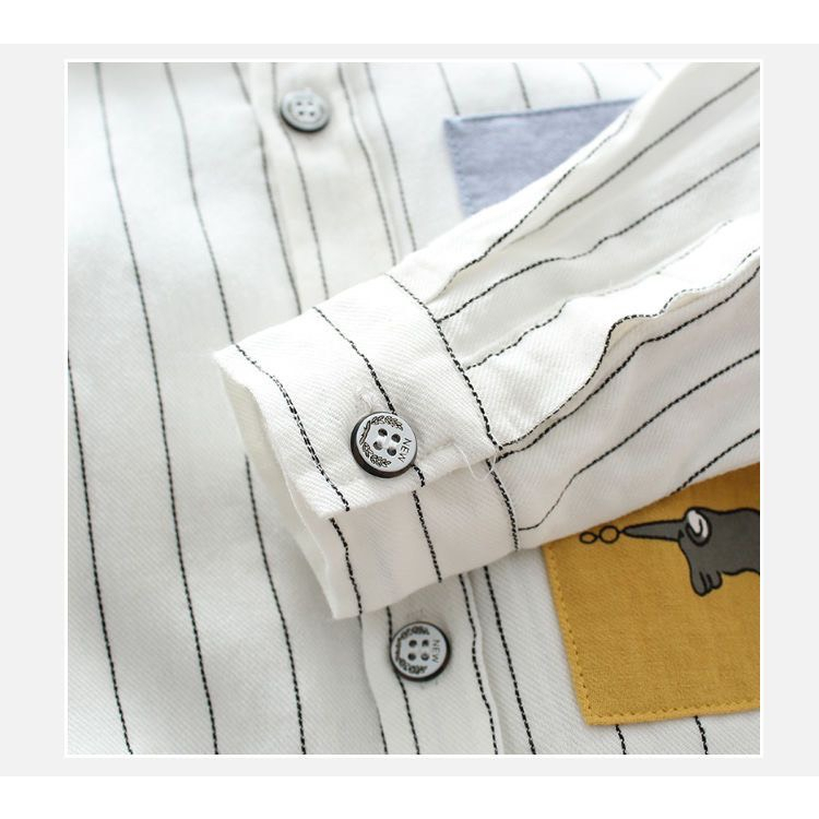 Áo sơ mi dài tay kẻ sọc nhiều màu cho bé trai Cao từ 90-140cm, nặng 10-30kg. Mã hàng: NK0105