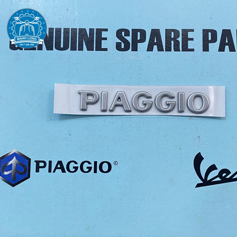 Tem chữ PIAGGIO dán mặt trước, quây sau xe Zip ( chính hãng )