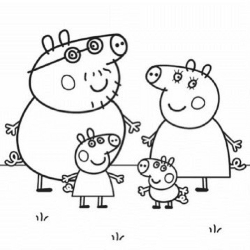 Heo Peppa - Set 20 Tờ Tranh Tô Màu Kích Thước A4 A5 Dành Cho Màu Sáp, Màu Chì - TRANH TÔ MÀU COLOR LAND