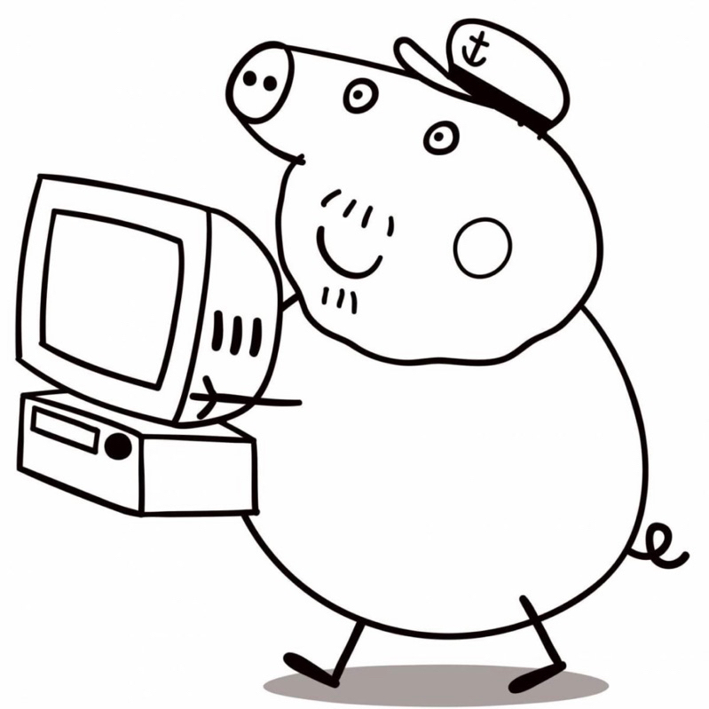 Heo Peppa - Set 20 Tờ Tranh Tô Màu Kích Thước A4 A5 Dành Cho Màu Sáp, Màu Chì - TRANH TÔ MÀU COLOR LAND