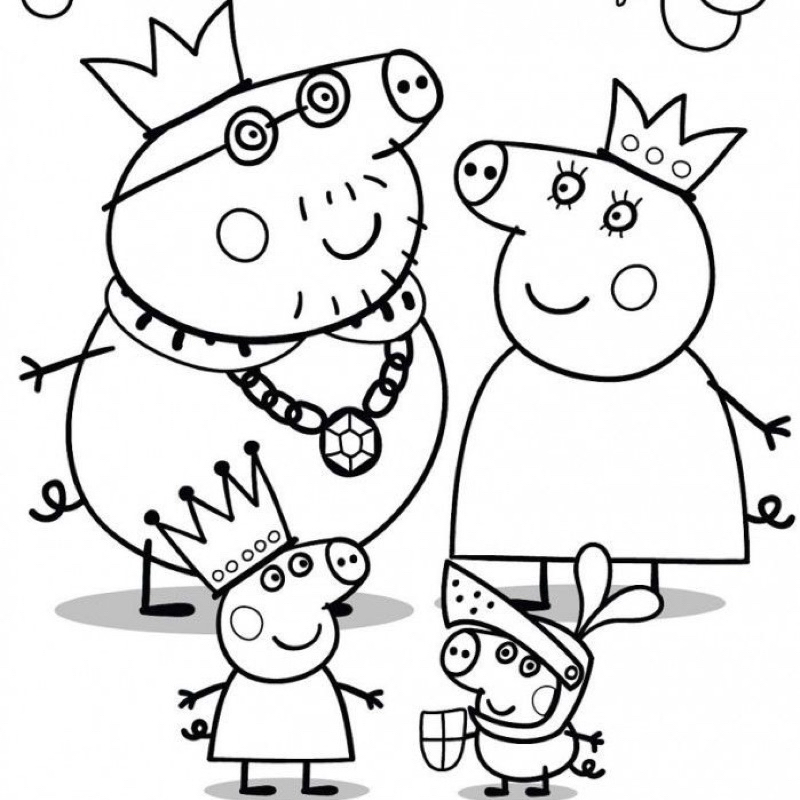 Heo Peppa - Set 20 Tờ Tranh Tô Màu Kích Thước A4 A5 Dành Cho Màu Sáp, Màu Chì - TRANH TÔ MÀU COLOR LAND