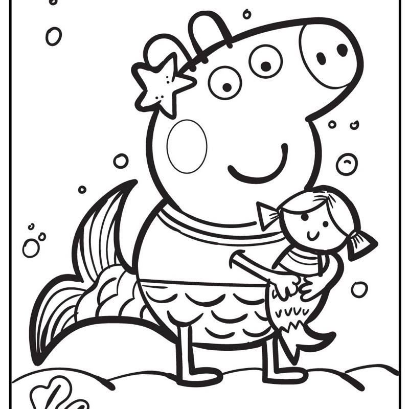 Heo Peppa - Set 20 Tờ Tranh Tô Màu Kích Thước A4 A5 Dành Cho Màu Sáp, Màu Chì - TRANH TÔ MÀU COLOR LAND