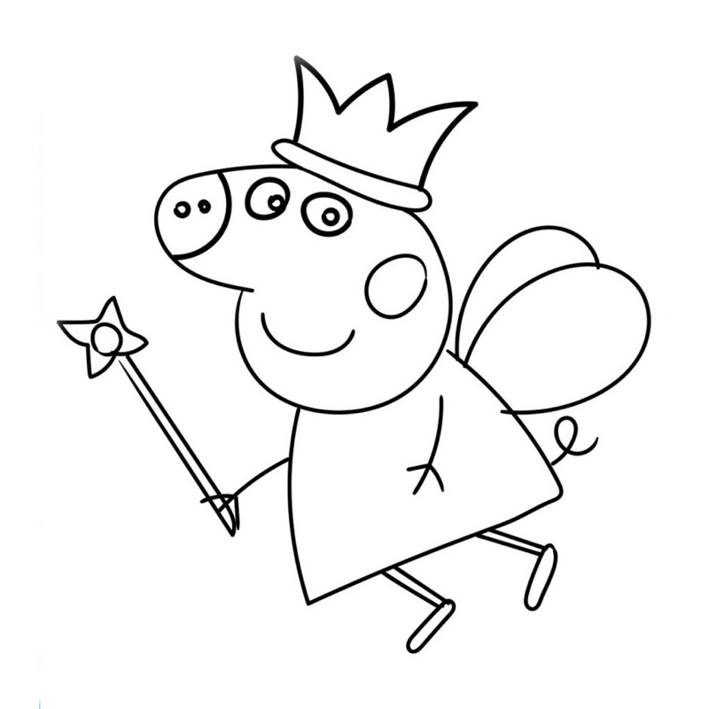 Heo Peppa - Set 20 Tờ Tranh Tô Màu Kích Thước A4 A5 Dành Cho Màu Sáp, Màu Chì - TRANH TÔ MÀU COLOR LAND