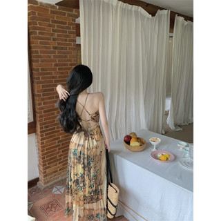 Đầm maxi Boho hở lưng quyến rũ