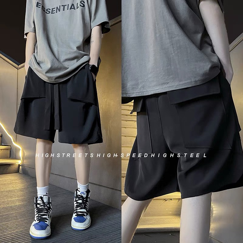 Quần đùi nam nữ unisex Dây+Túi bên ngoài, chất mát mền và không nhắn