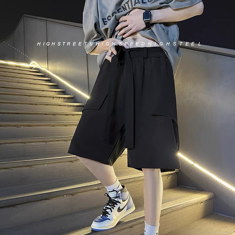 Quần đùi nam nữ unisex Dây+Túi bên ngoài, chất mát mền và không nhắn