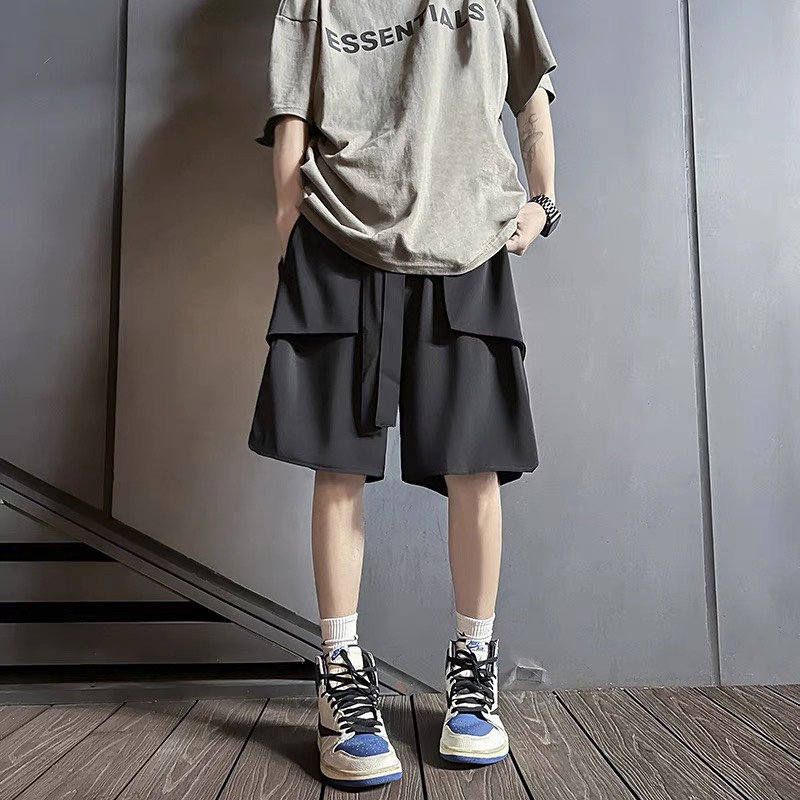 Quần đùi nam nữ unisex Dây+Túi bên ngoài, chất mát mền và không nhắn