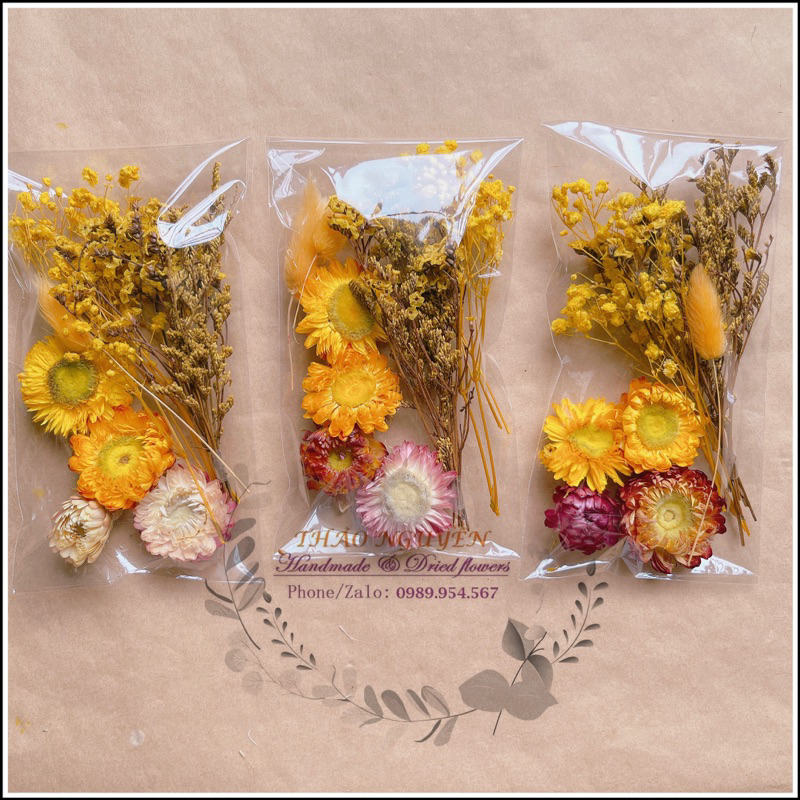 Set hoa khô mix theo tông màu❤️hoa khô nguyên liệu trang trí nến thơm, sáp thơm, resin, làm thiệp, nguyên liệu thủ công