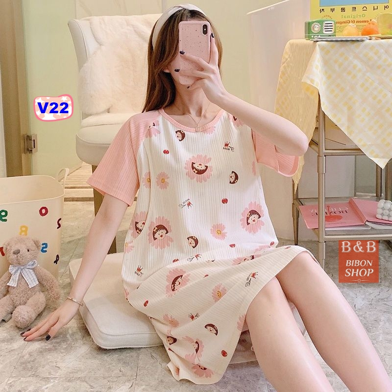 Váy - Đầm Bầu và Sau Sinh có thiết kế cho con bú thun coton siêu mềm mát [hàng chuẩn Quảng Châu]
