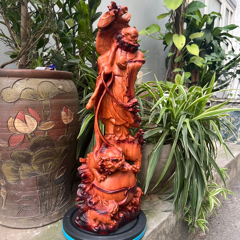tượng đạt ma sư tổ gỗ hương cao 50cm