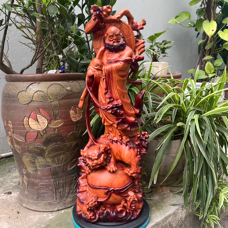 tượng đạt ma sư tổ gỗ hương cao 50cm