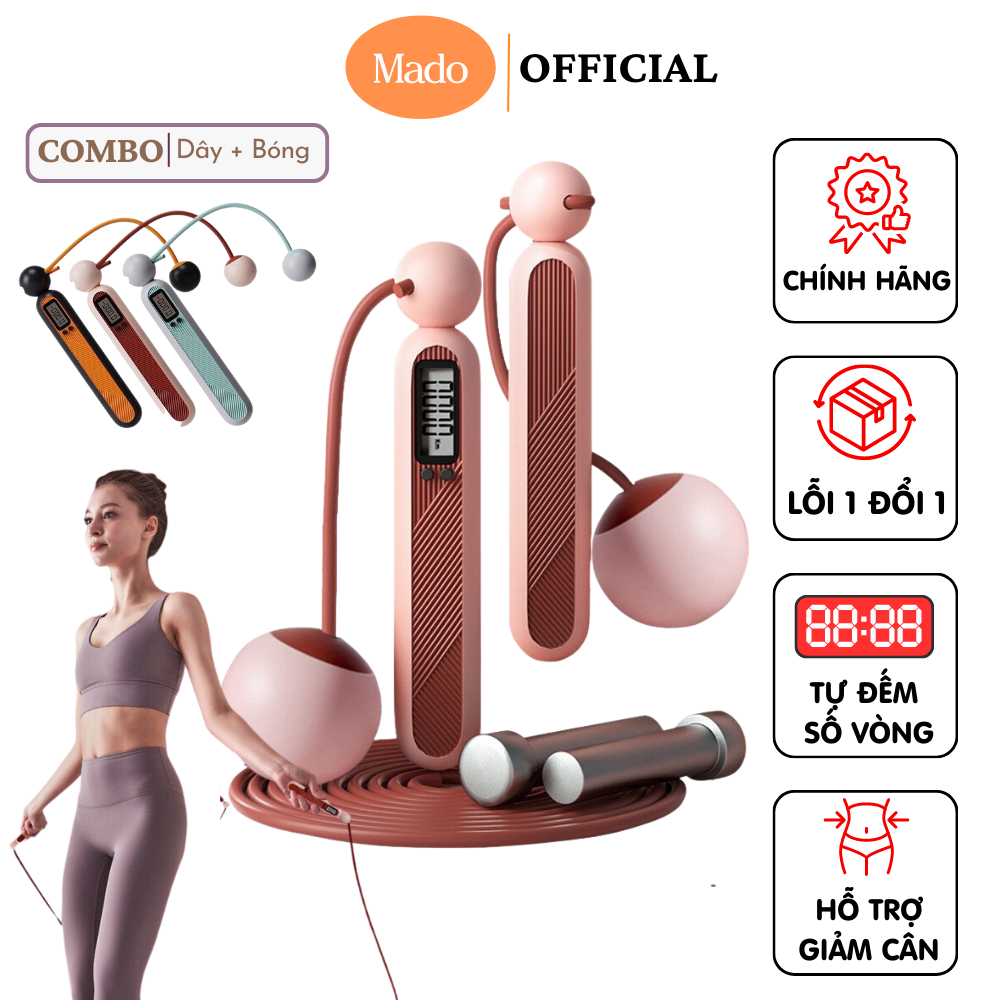 Dây Nhảy Tập Thể Dục Mado Đếm Số Vòng Tính Calo Tự Động Hỗ Trợ Giảm Cân Hiệu Quả