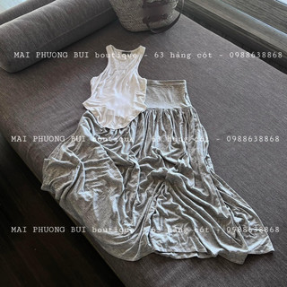 Set Áo Ba Lỗ Mix Chân Váy Dài MPB