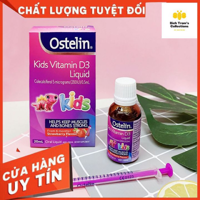 Vitamin D3 400IU Ostelin Infant Kids Drop 2.4ml cho trẻ sơ sinh giúp tăng cường khả năng hấp thụ và chuyển hóa canxi