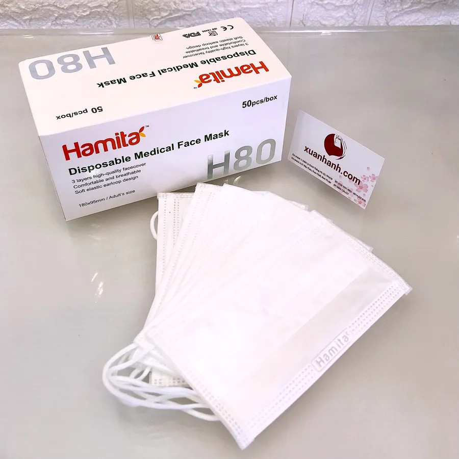 Khẩu trang y tế Hamita, đạt chuẩn y khoa, đủ giấy tờ gốc, đẹp, hộp 50 cái