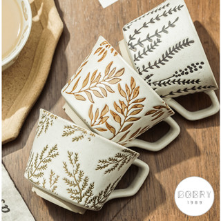 Ly gốm sứ, phong cách Nhật vintage cổ điển hoa văn tráng men vẽ tay thủ công chất lượng cao