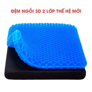 Đệm lót ghế hỗ trợ 3D Flex siêu êm, Đệm Flex Tổ Ong, Nệm lót ghế ngồi 2 lớp (Kèm túi đựng)