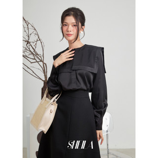 Sơ Mi Cổ Yếm Phối Sọc