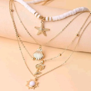 Vòng cổ vỏ sò, sao biển chuỗi hạt thời trang dành cho nữ y2k