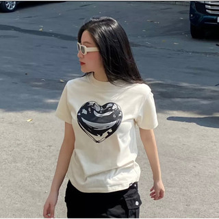 Áo baby tee black heart áo phông nữ form nhỏ chất cotton 100%