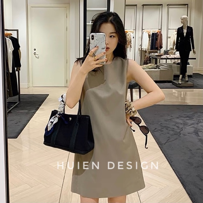 Váy nữ ngắn 2 lớp form suông hàng thiết kế Huien Design thời trang thanh lịch trẻ trung, đầm nữ dự tiệc sang trọng