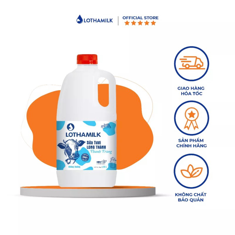 Sữa tươi thanh trùng Lothamilk bình 1760ml