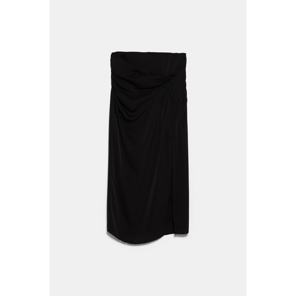 CHẤN VÁY ZARA XẺ TÀ CONG SỞ MÀU ĐEN