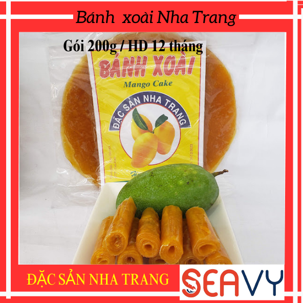 🥭 Seavy Bánh Xoài Nha Trang Nguyên Chất - Vị Chua Ngọt Tự Nhiên, Gói 200g 🌞