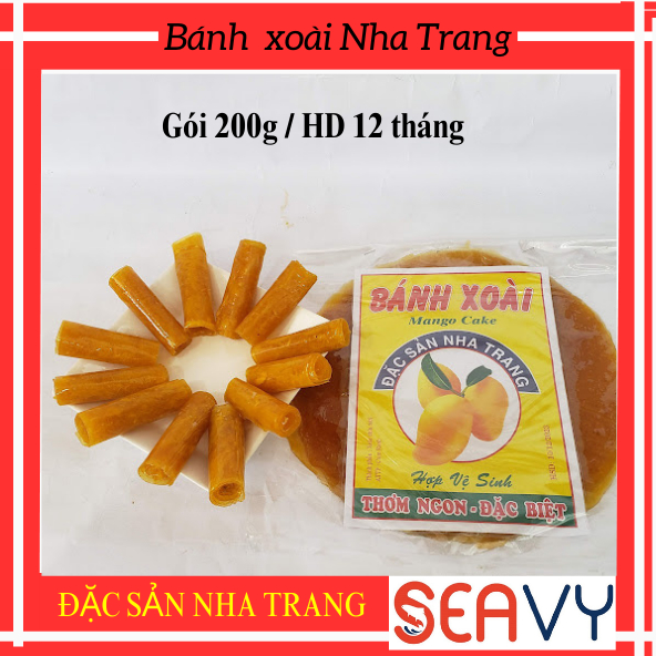 🥭🍞 Bánh xoài Nha Trang nguyên chất, 1kg gồm 5 gói không pha bột và mạch nha, bánh mềm dễ bóc - Seavy 🥭🍞
