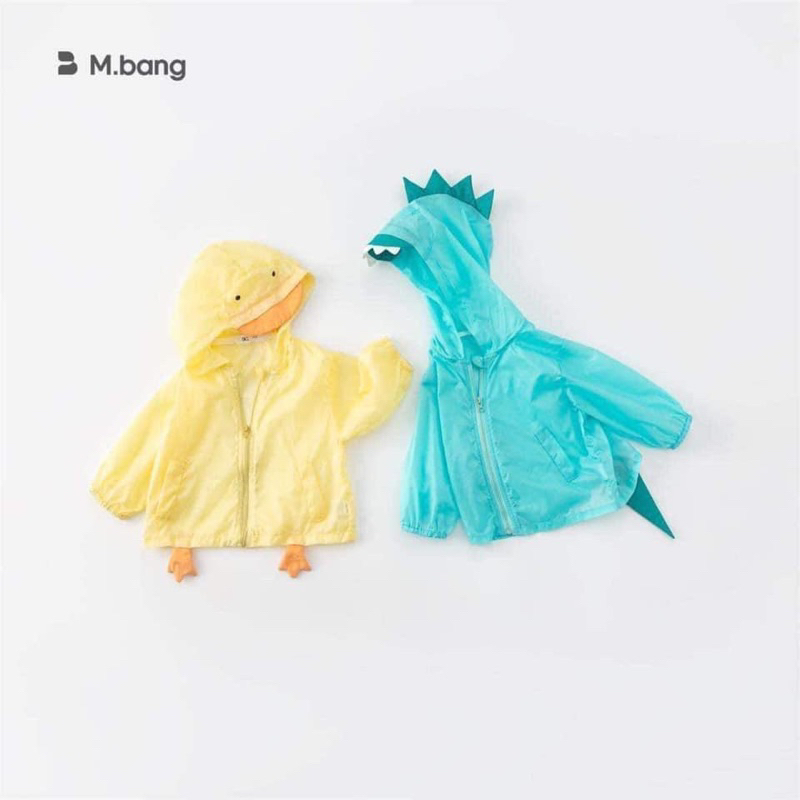 Áo gió mỏng vịt vàng khủng long cute cho bé hãng M Bang