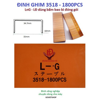 Ghim 3518 hộp màu cam 1800PCS LnG, hiệu LĐ, đinh bấm bao bì đóng gói
