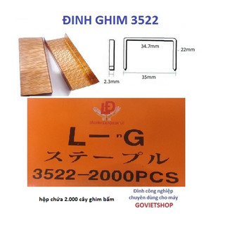 Đinh ghim 3522 hộp có 2000 PCS ghim LnG bấm đóng bao bì