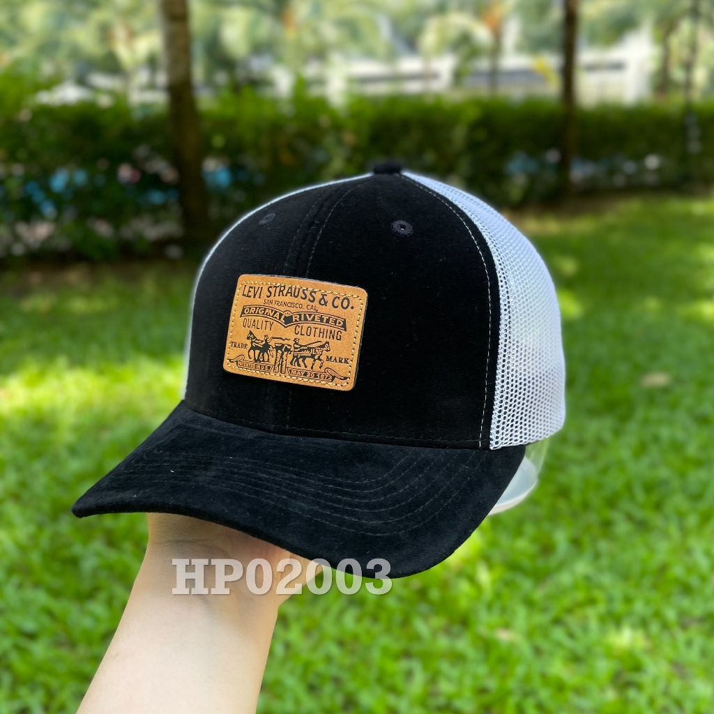 Nón kết Mũ lưỡi trai lưới kaki Cotton nhung Mesh Cap LV nam nữ thoáng khí màu đen HP02003