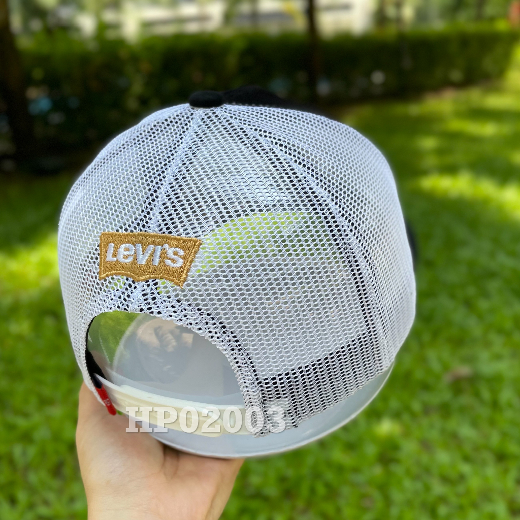 Nón kết Mũ lưỡi trai lưới kaki Cotton nhung Mesh Cap LV nam nữ thoáng khí màu đen HP02003