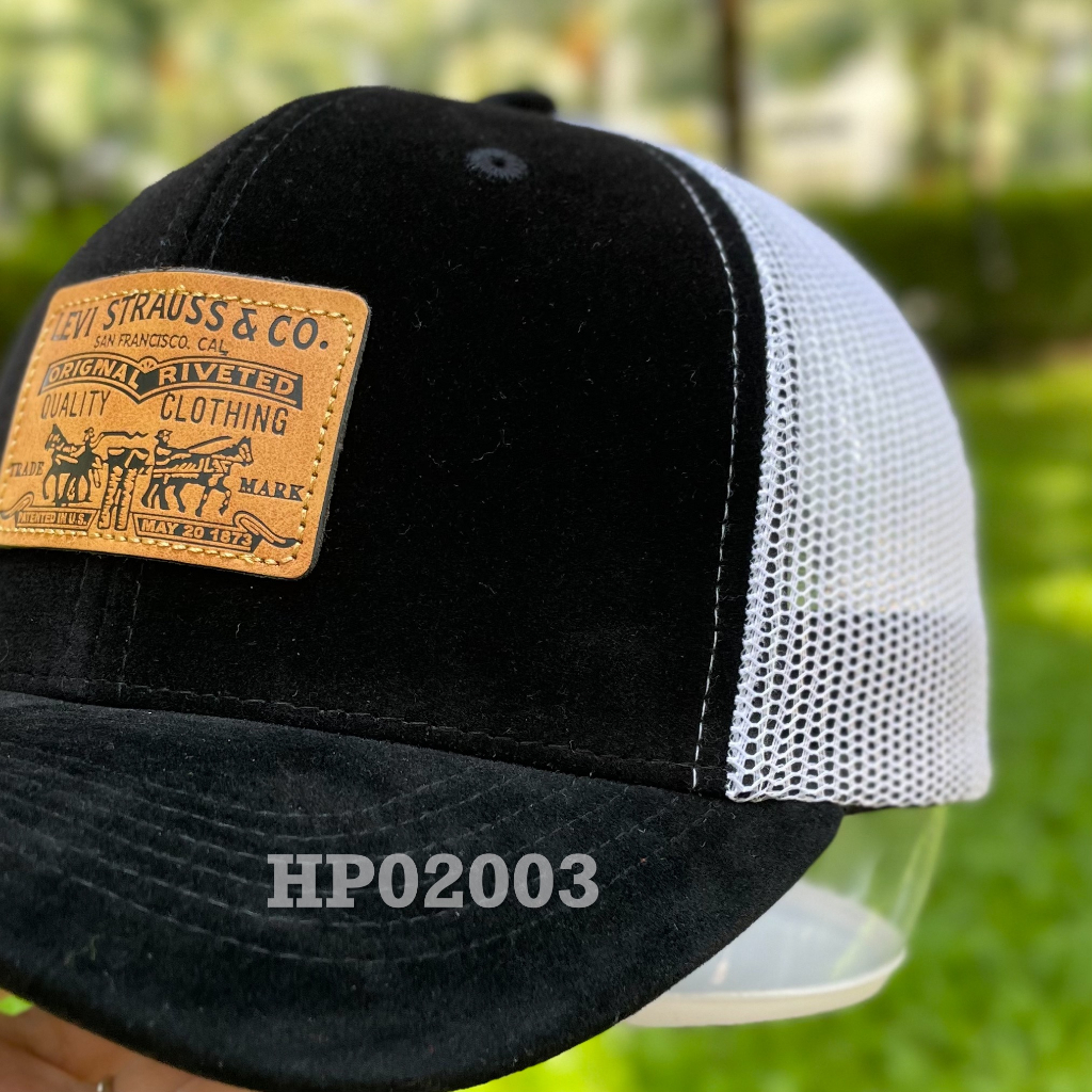 Nón kết Mũ lưỡi trai lưới kaki Cotton nhung Mesh Cap LV nam nữ thoáng khí màu đen HP02003