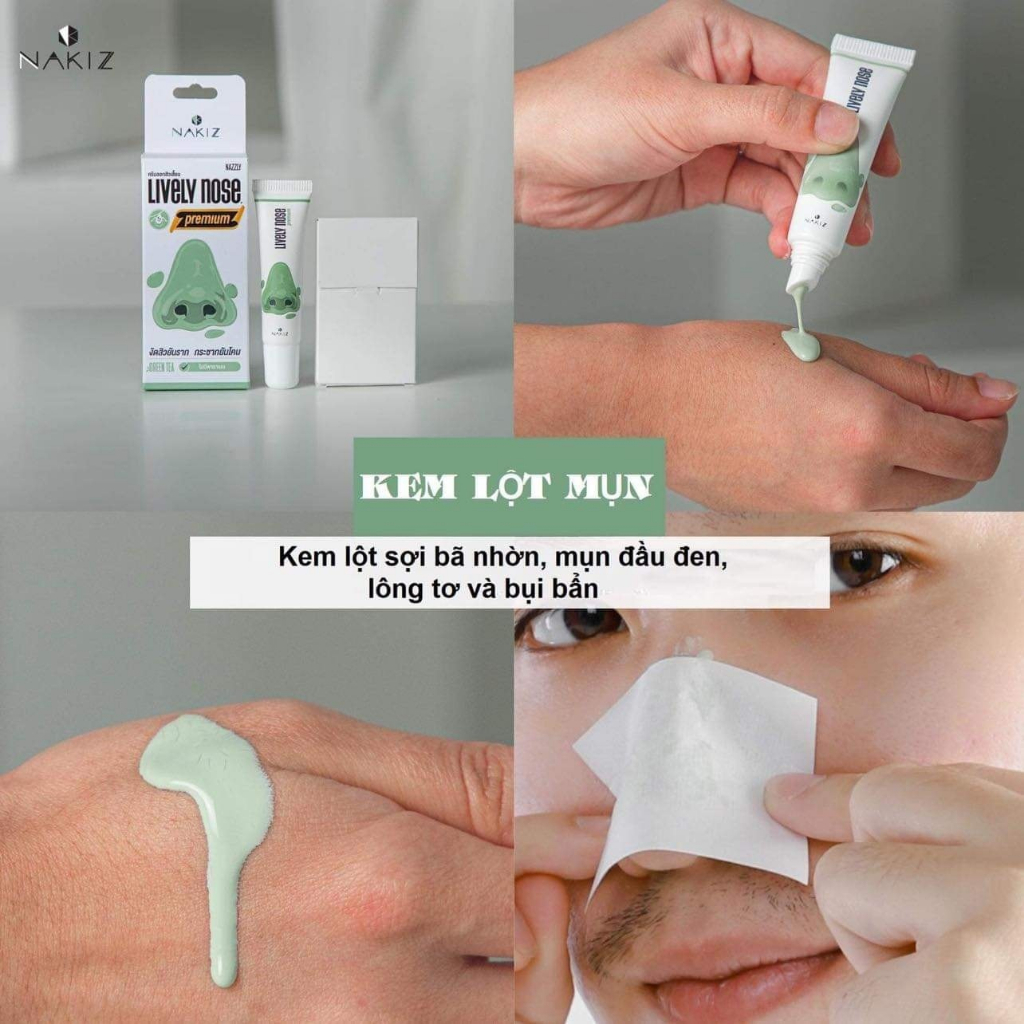 GEL LỘT MỤN CÁM , ĐẦU ĐEN NAKIZ LIVELY NOSE CHÍNH HÃNG THÁI LAN