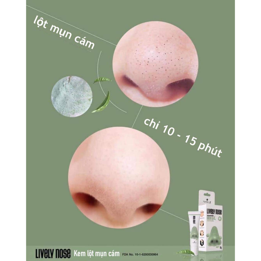 GEL LỘT MỤN CÁM , ĐẦU ĐEN NAKIZ LIVELY NOSE CHÍNH HÃNG THÁI LAN