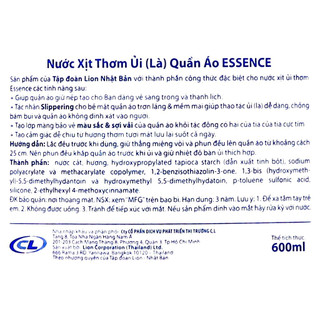 Nước xịt ủi thơm quần áo Essence 600ml