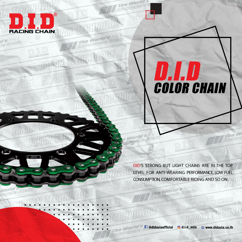 B2  Sên nhông dĩa DID Exciter135 - 2011 Xe 5 số Sên Xanh Lá HDS 10 ly Thái Lan 100%