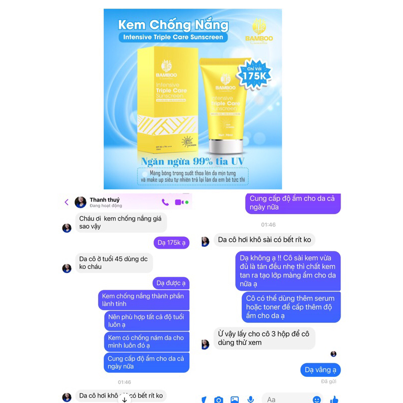 Kem chống nắng, dưỡng da chuyên sâu BAMBOO