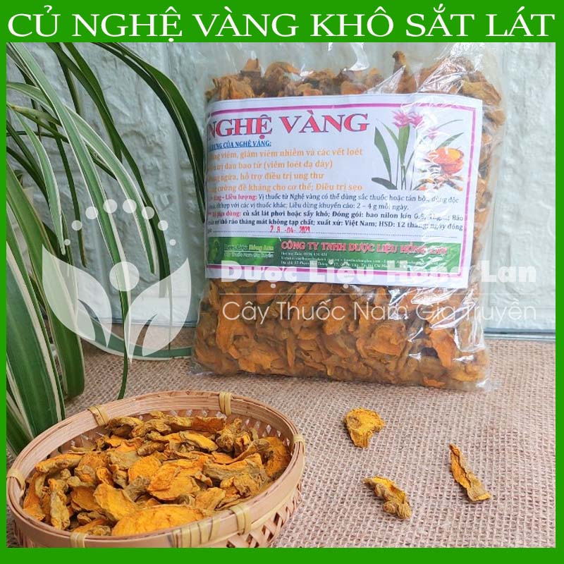 CỦ NGHỆ VÀNG khô đóng gói 500g - congtyduoclieuhonglan