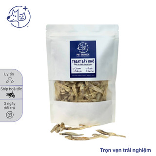 Treat Cá cơm sấy khô cho chó mèo - Túi zip 60g 