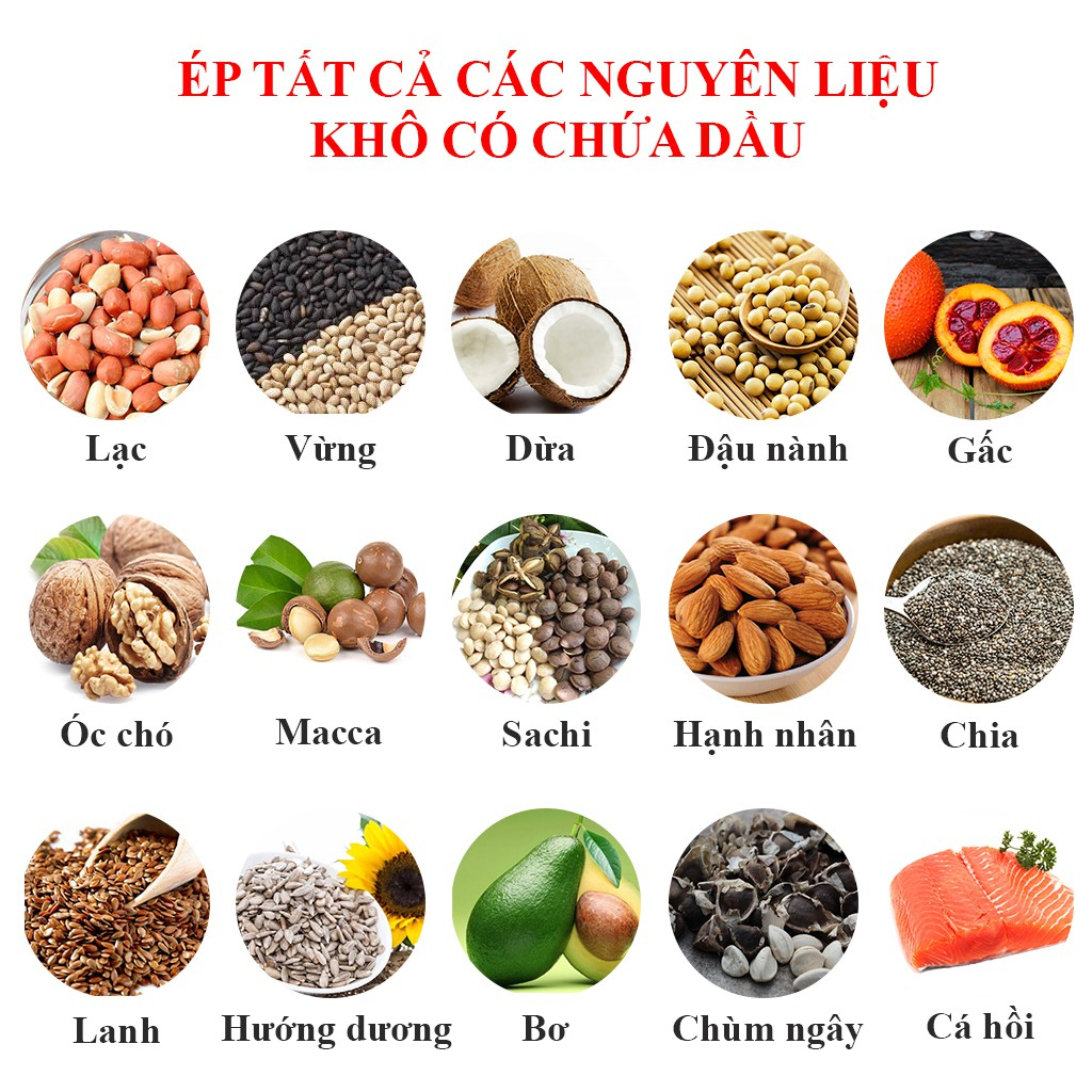 - Máy ép dầu thực vật nguyên chất - AKIRA JM001- Động cơ bền bỉ - Ép 4-6kg/h - Ép liên tục 24/24