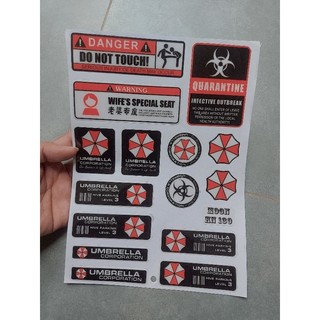 Tem dán nổi chữ Umbrela , nhãn dán logo Umbrella chống nước
